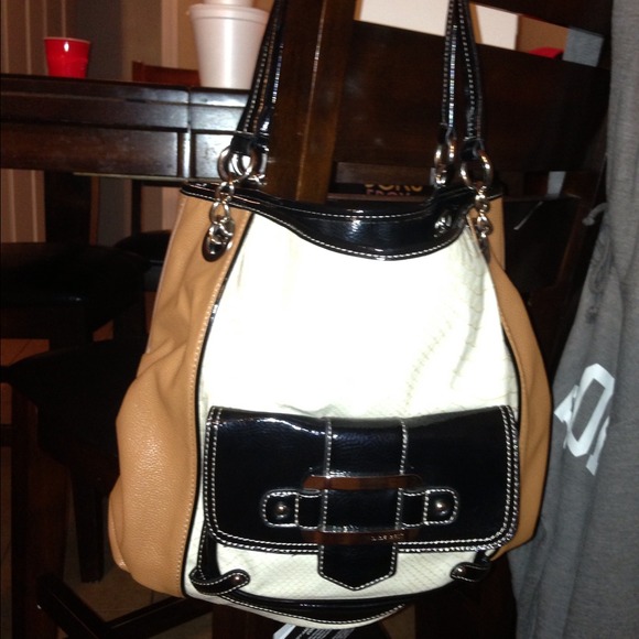 Brown, black & ivory Nine West purse