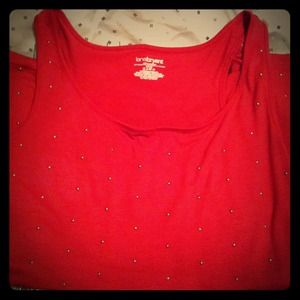 Lane Bryant Red Tank with Gold Studs