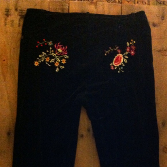 Betsey Johnson vintage black velvet jeans!