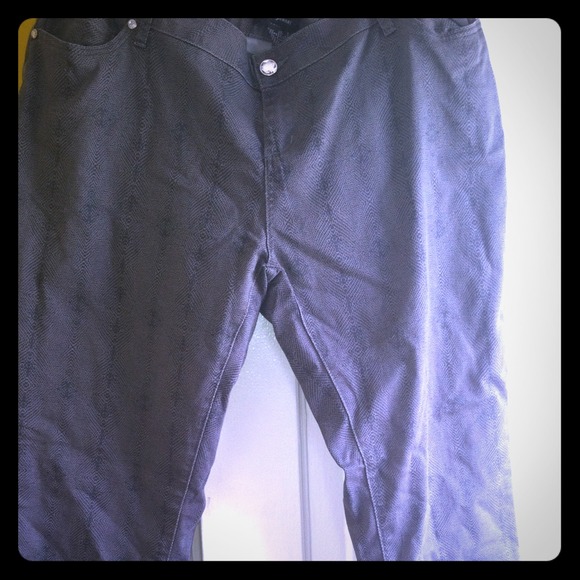 Ashley Stewart Grey Snake Print Skinny Jeans