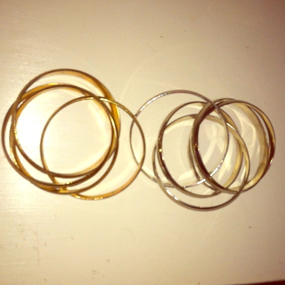 Gold and silver bracelet bundle.