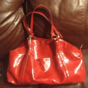 Liz Claiborne patent leather Ted bag