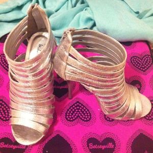 Silver Strappy Heels
