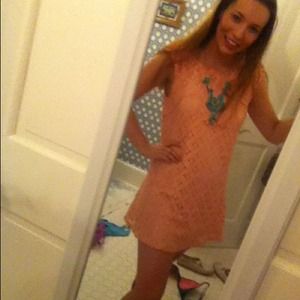 Lace light pink dress size small