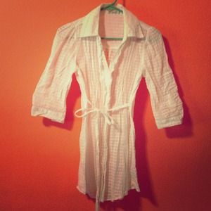 White Mid-Sleeve Top