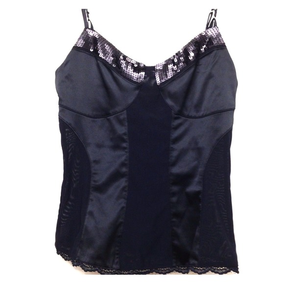 Hot black going out sequin top