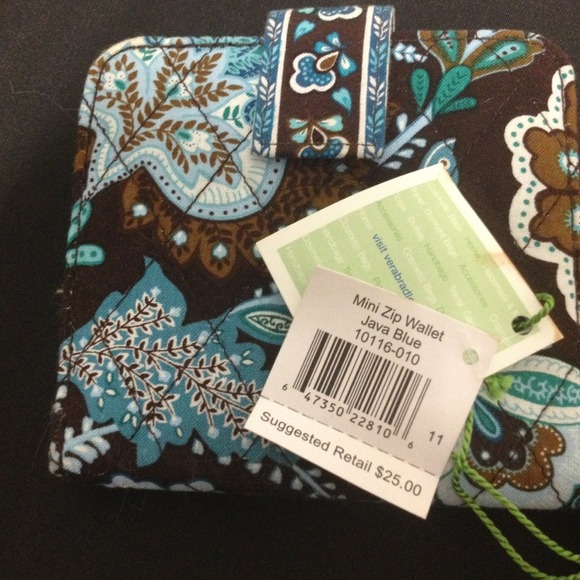 Vera Bradley mini zip wallet java blue