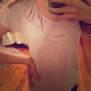 Soft Lavender Banana Republic Ruffle Tshirt