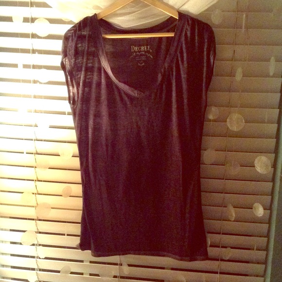 Sheer grey decree scoop neck