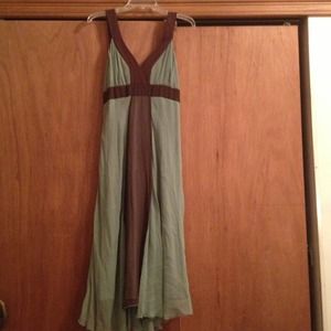 Beautiful sage green and brown dress. Never worn!