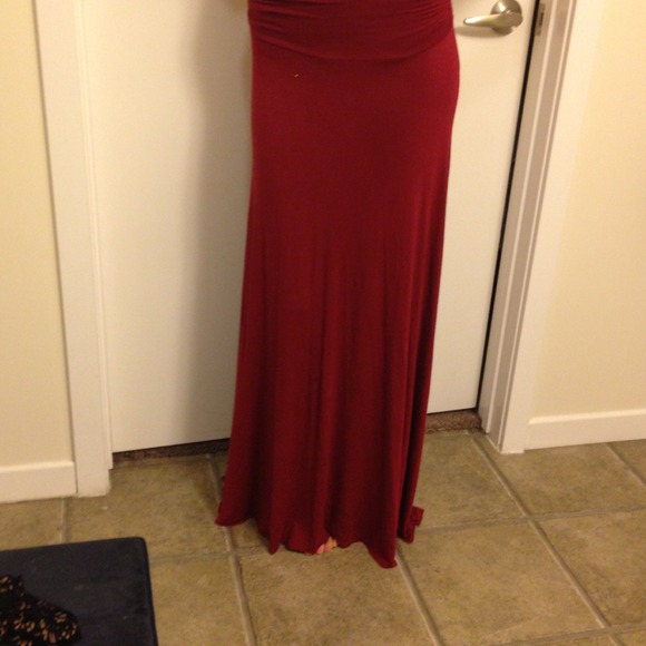 Burgundy maxi skirt
