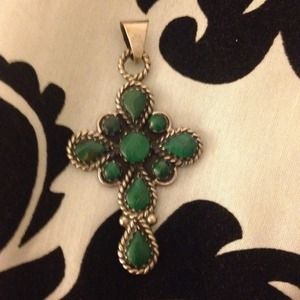 Sterling silver & green turquoise pendant