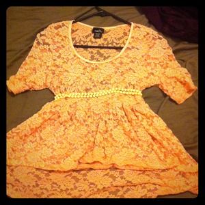 Pink high-low baby doll shirt