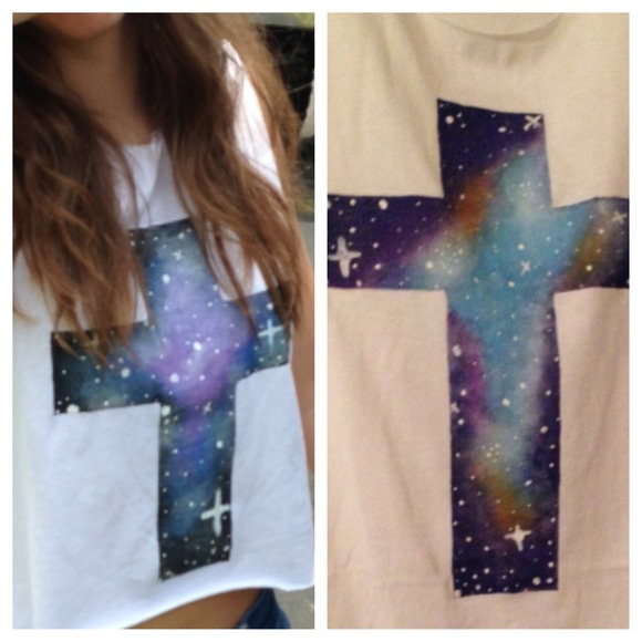 Galaxy cross t shirt