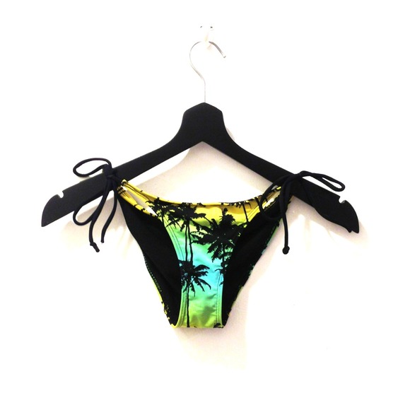 FLASH SALE Palm Tree Tropical Print Bikini Bottoms