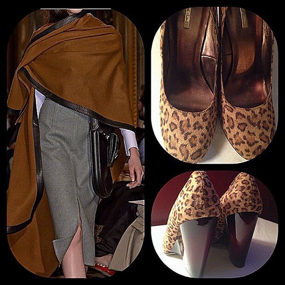 Michael Antonio Shoes - Suede leopard print wedges mahogany base