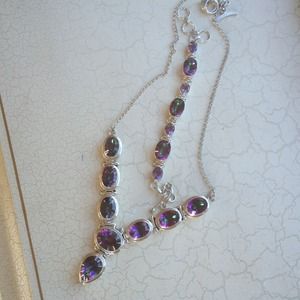 Purple stoned sterling necklace