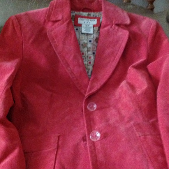 Pale cherry suede jacket.  🌺 REDUCED!