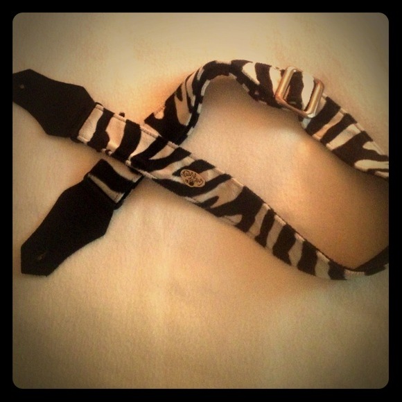 Zebra print guitar strap