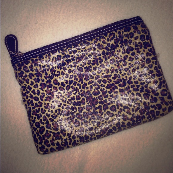 Cheetah print makeup bag