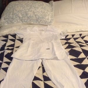 White scrub set
