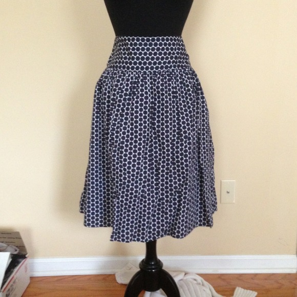 Navy Polka Dot Skirt