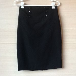 Black pencil Skirt - sailor buttons
