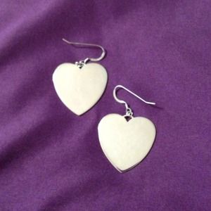 Silver heart earrings