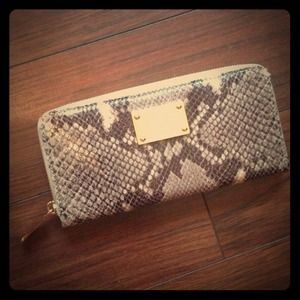 Michael Kors snakeskin zip wallet