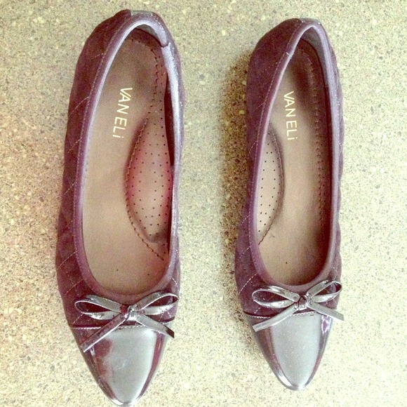 Brown suede shoes with 1/2" heel.