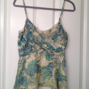 Green and blue top from Anthropologie.