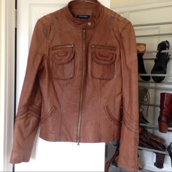 Caramel Leather Racing Jacket--Mint Vintage!