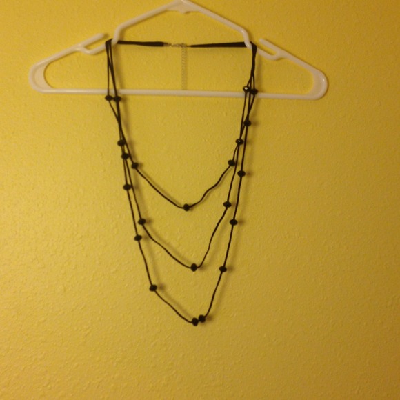 Black bead necklace NWOT
