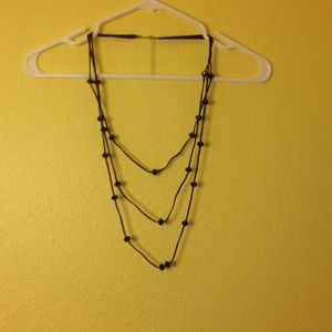 Black bead necklace NWOT