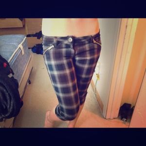 punk-rock black and grey plaid capris :)