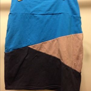 Geometric Body Con Skirt