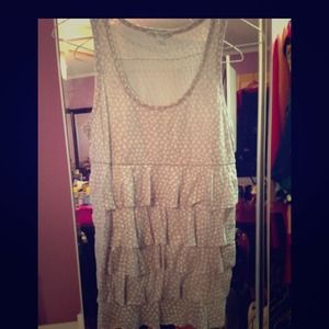 SOLD! Grey and White Polka Dot Top Size XS