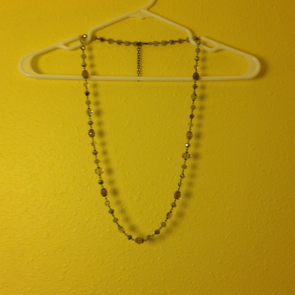 Grey and silver beaded necklace
