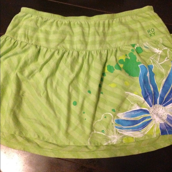 Summery Striped Green Printed Roxy Skirt