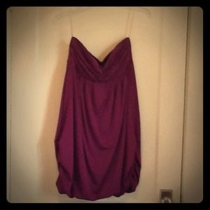 Purple strapless bubble dress