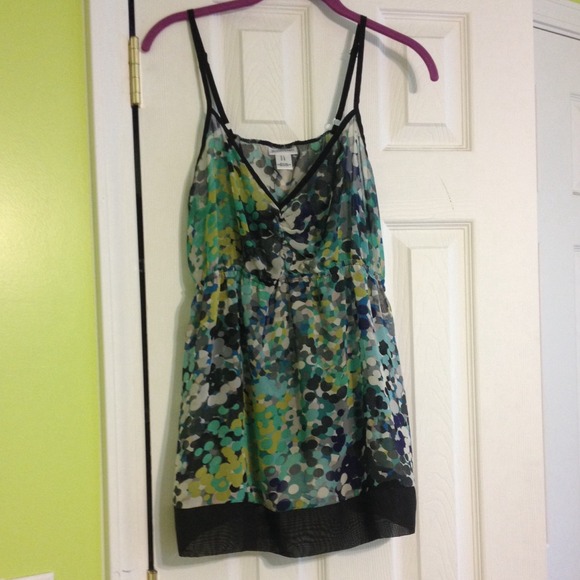 Sheer polka dot type patterned tank