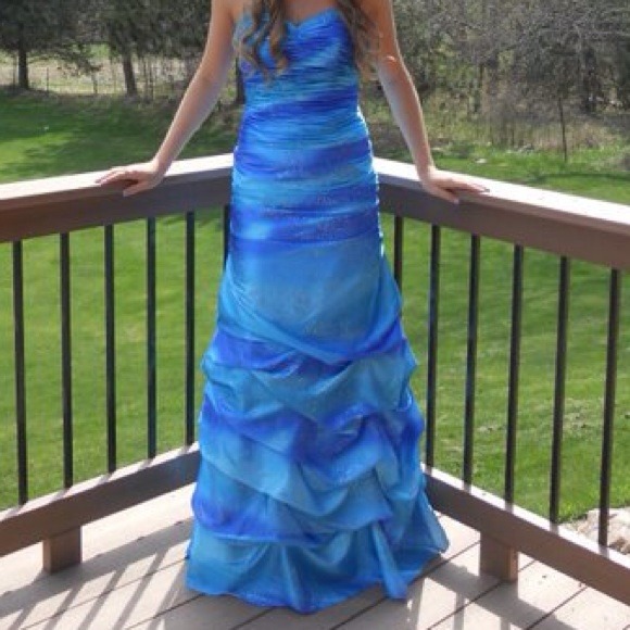 Blue ombre prom dress