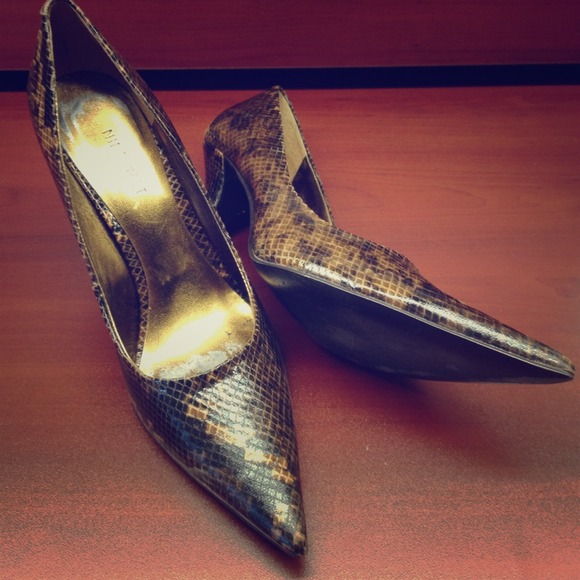 Brown Snakeskin 4" Nine West Heels 9M