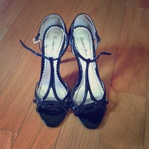 Charlotte Russe Black Patent Leather Sandals