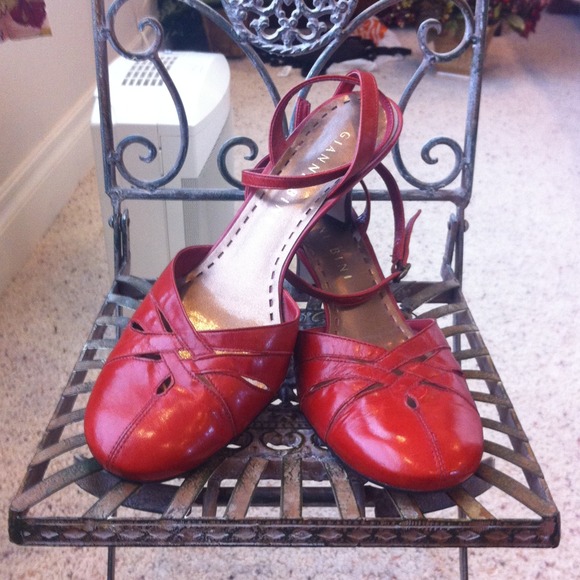 SOLD Red Gianni Bini Ankle Strap Heels