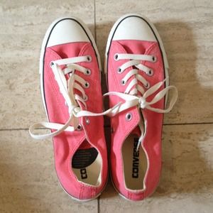 Brand new bright flamingo coral Converse sneakers
