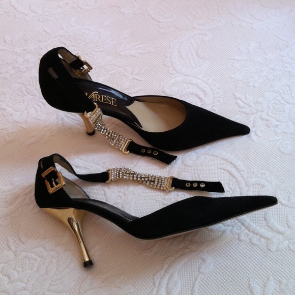 Divarese Black Suede Heels - Picture 3 of 3