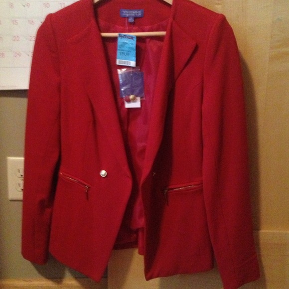 ✂Red blazer by Vivienne Tam