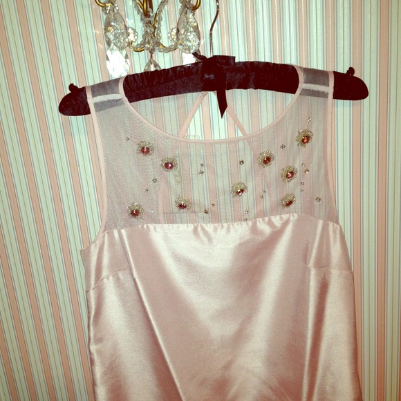 Marchesa mod shift dress. Rose blush color.