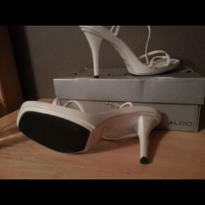 Aldo white strap high heel